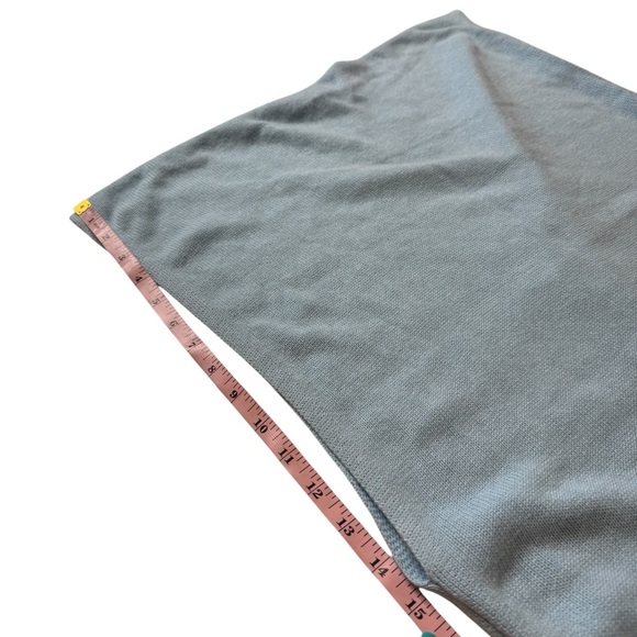 Caroline Grace Cotton Cashmere Baby Blue Asymmetrical Poncho Sweater Layer OS - Picture 10 of 13